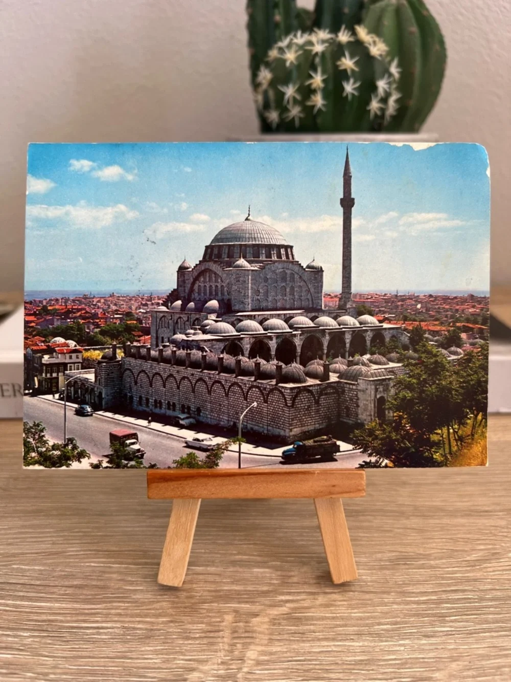 Vintage Istanbul Turkey Mihrimah Sultan Mosque Airmail Posted Postcard
